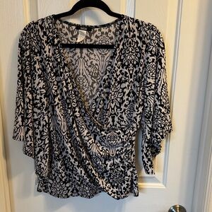 MSK Elegant Black and White Blouse